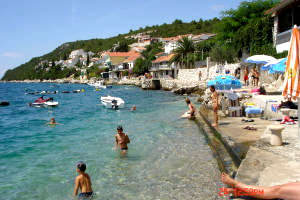 Swimming from rock beach in Komarna